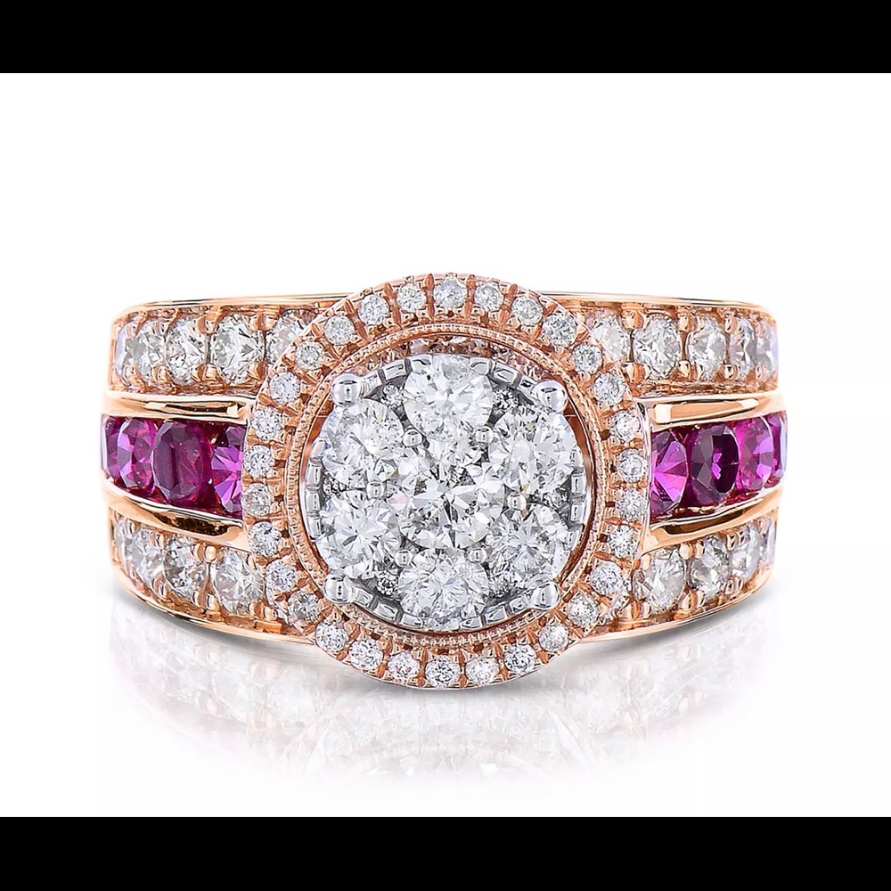 1.95 CT. T.W. Diamond Ring in 14K Rose Gold🥰💍